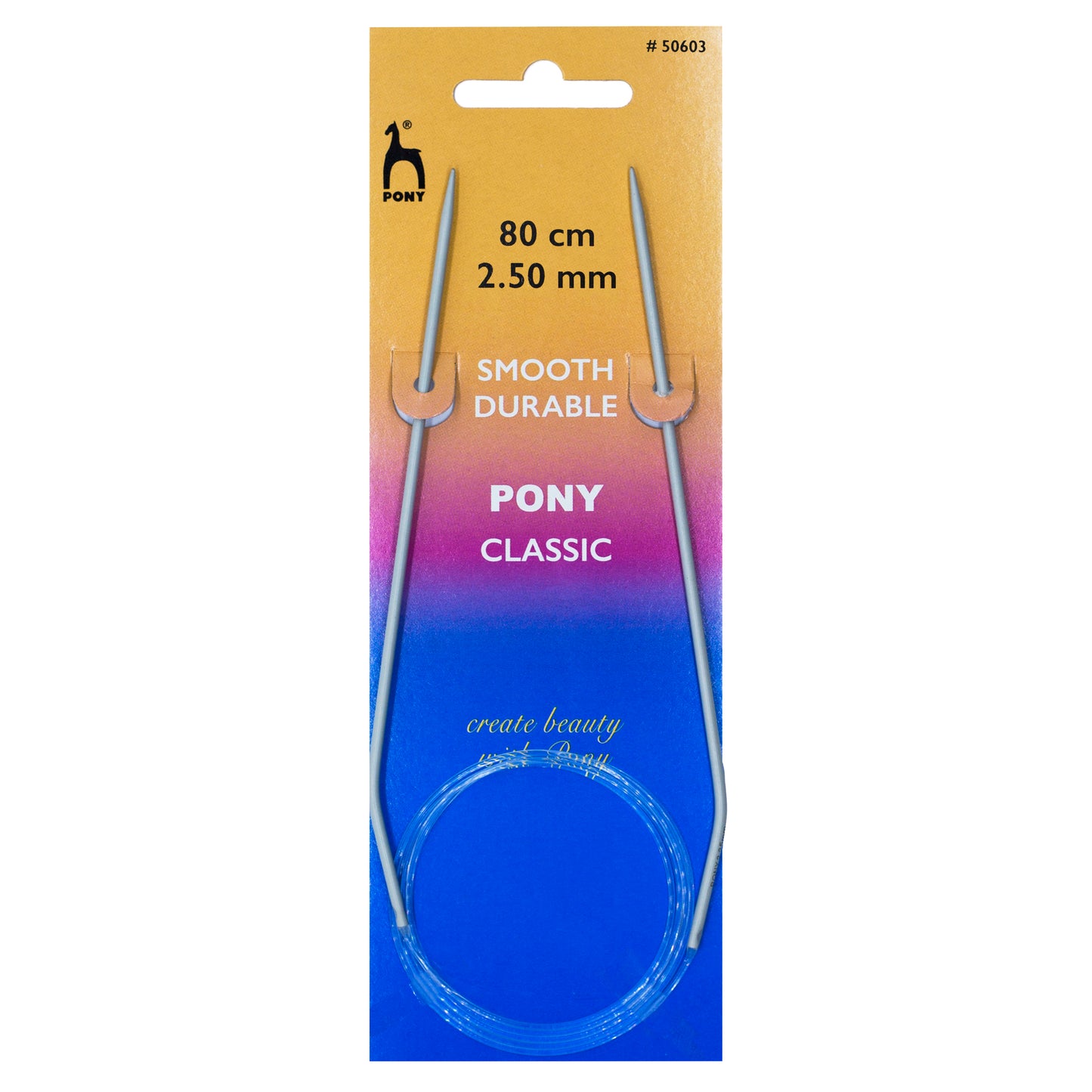 Pony Circular Knitting Needles: 2.50mm 80cm