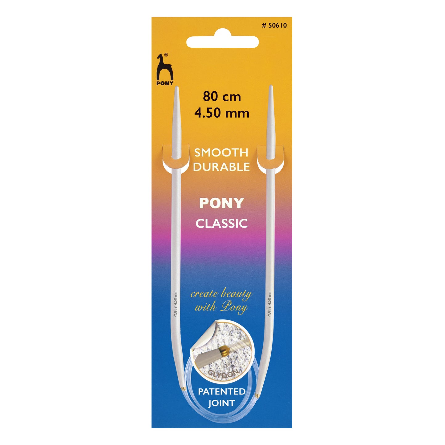 Pony Circular Knitting Needles: 4.50mm 80cm