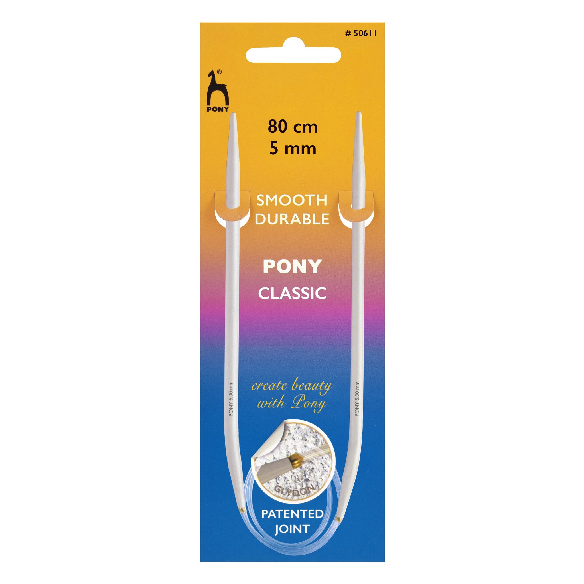 Pony Circular Knitting Needles: 5.00mm 80cm
