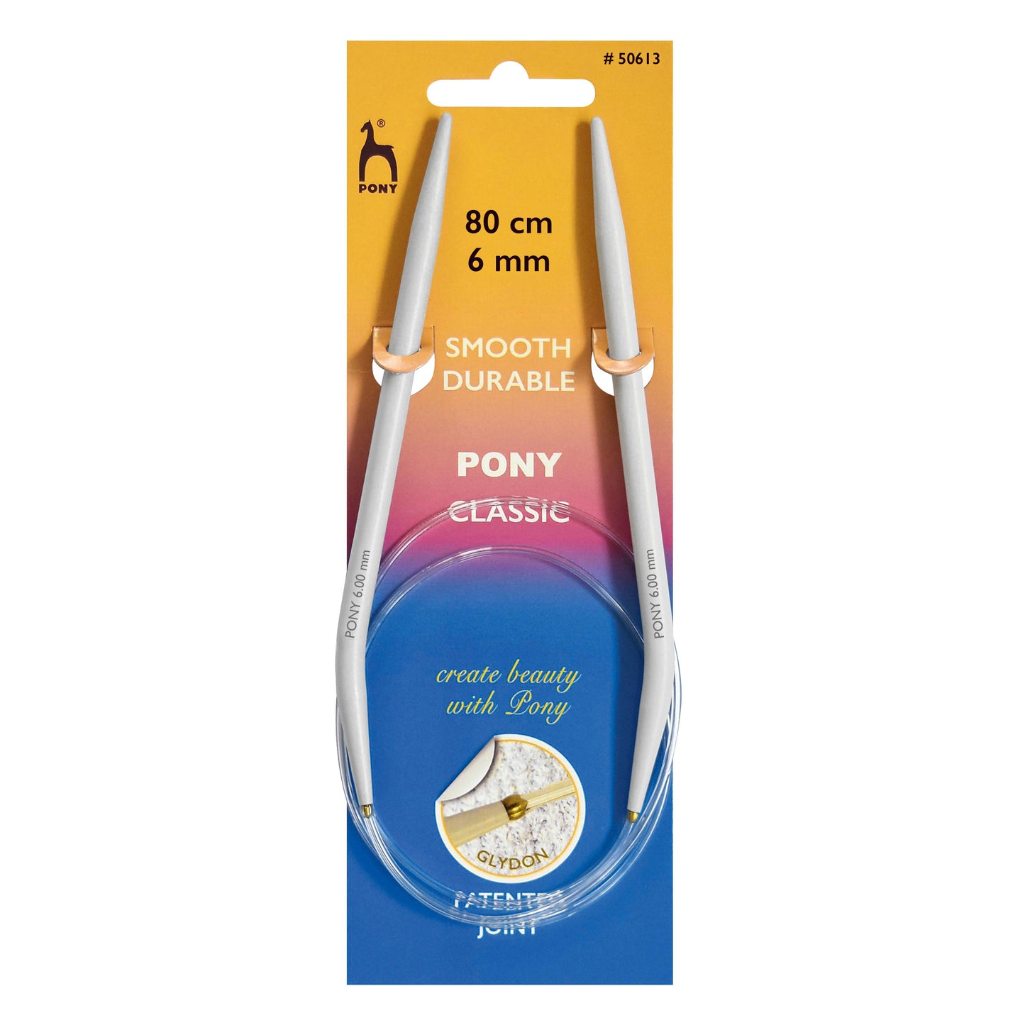 Pony Circular Knitting Needles: 6.00mm 80cm
