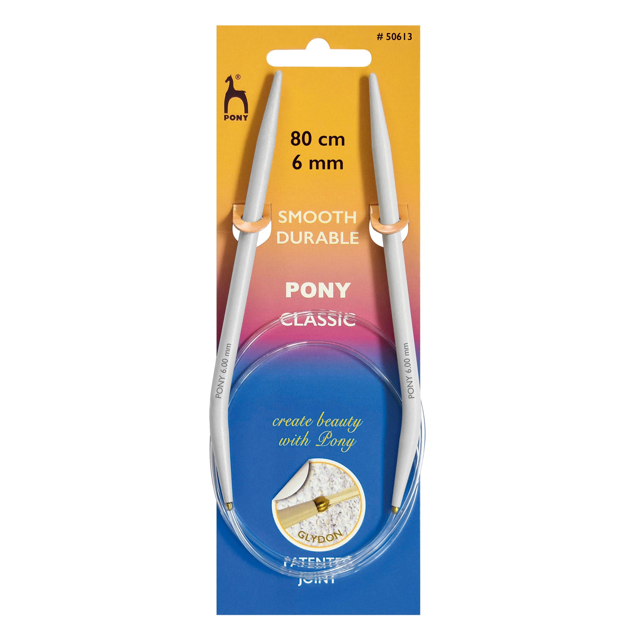 Pony Circular Knitting Needles: 6.00mm 80cm