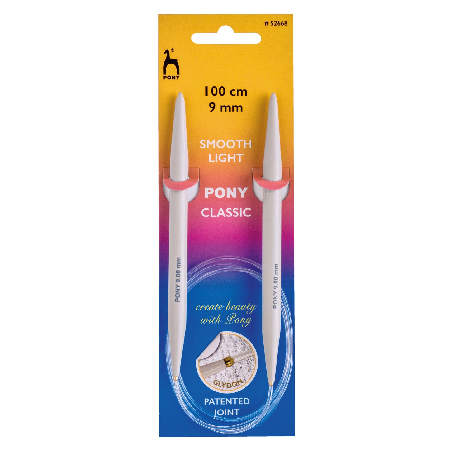 Pony Circular Knitting Needles: 9.00mm 60cm