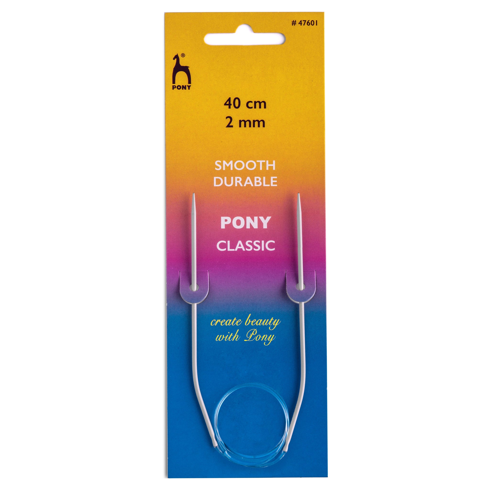 Pony Circular Knitting Needles: 2mm 40cm