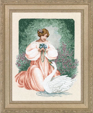 Lady Claire Lavender & Lace Cross Stitch Chart LL045