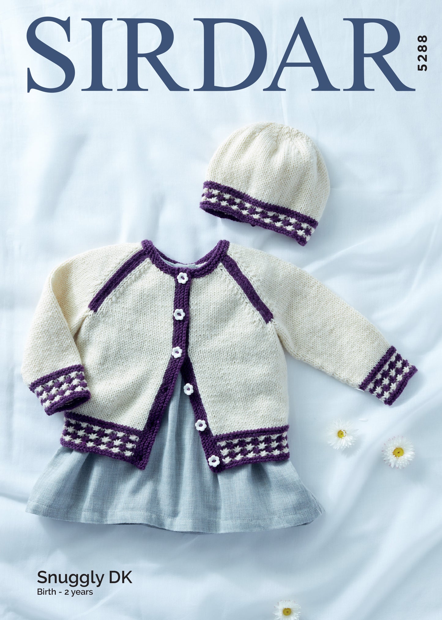 Sirdar Snuggly DK Pattern 5288 Cardigan & Hat Birth-2 years