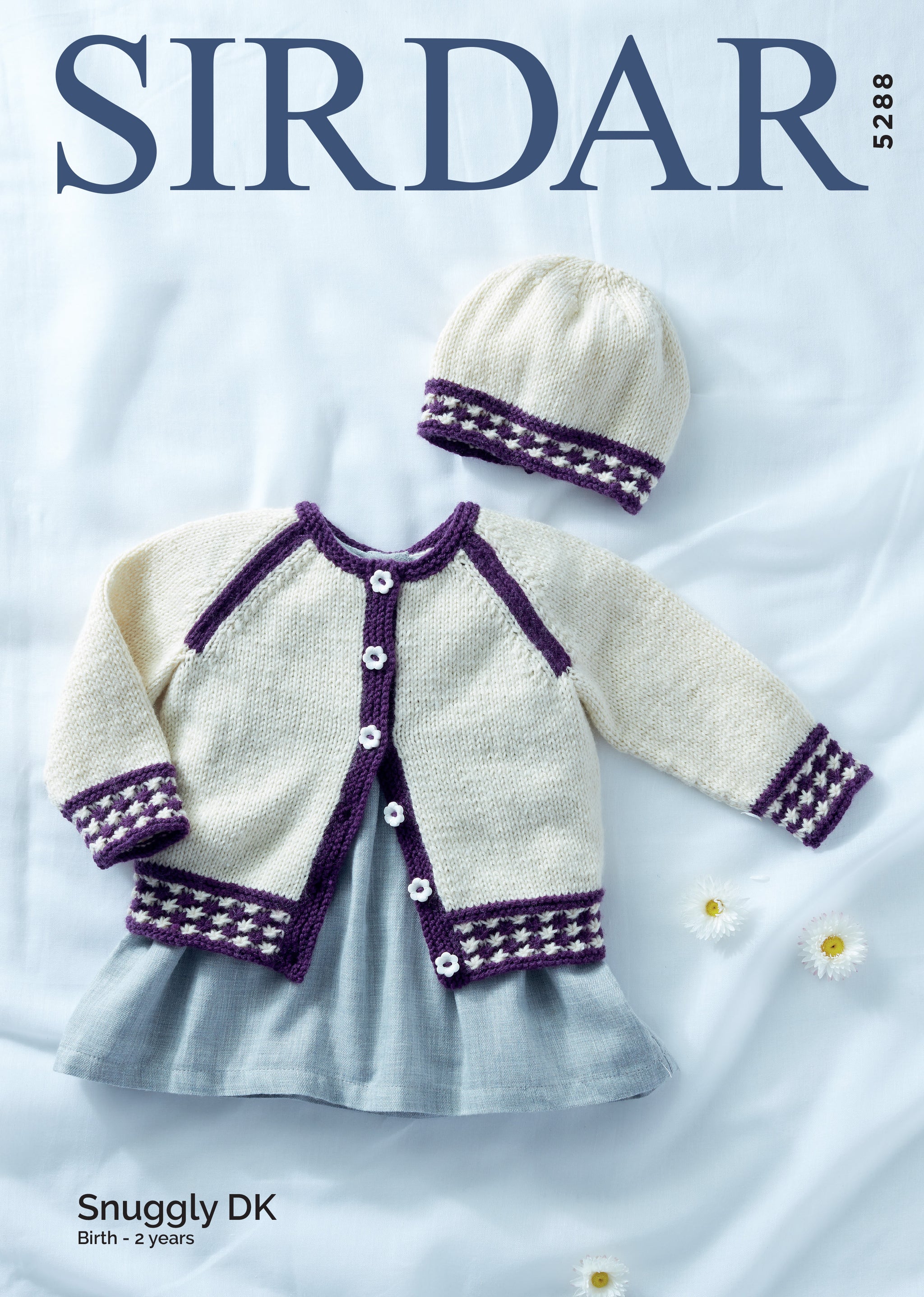 Sirdar Snuggly DK Pattern 5288 Cardigan & Hat Birth-2 years
