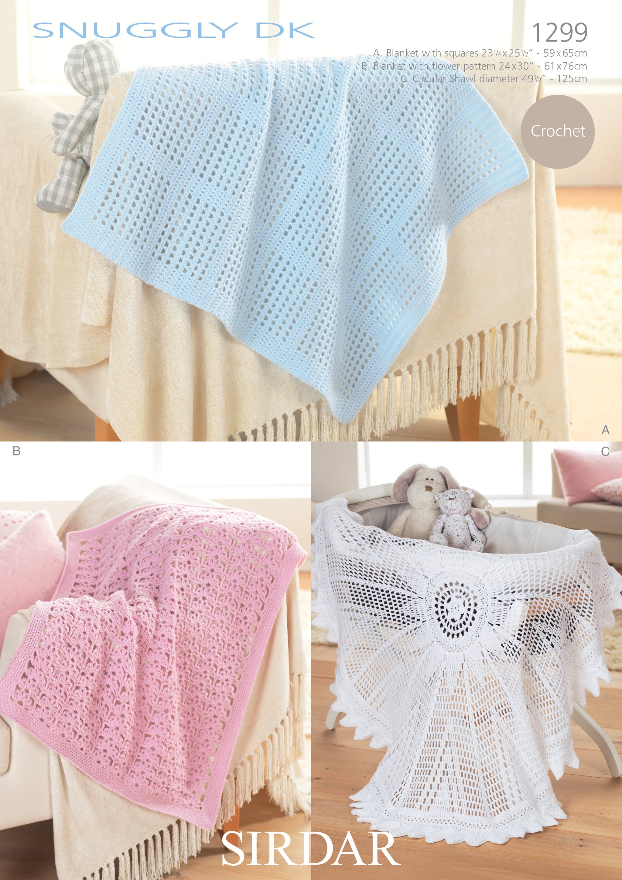 Sirdar Snuggly DK Pattern 1299  Blanket and Shawl