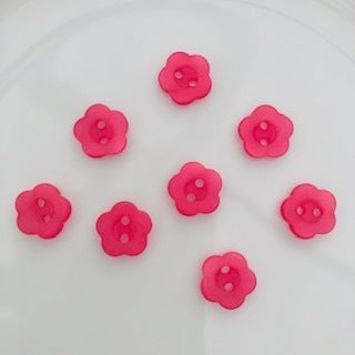 Flower Button 15mm Pink