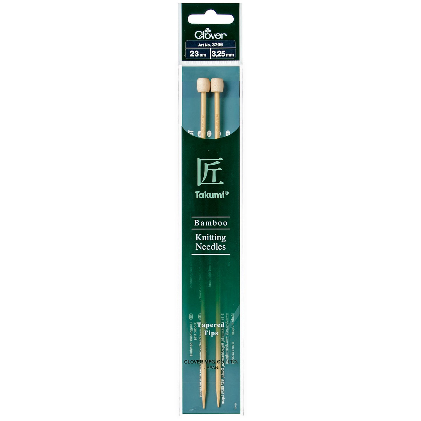 Clover Bamboo 3.25mm 23cm Knitting Needle