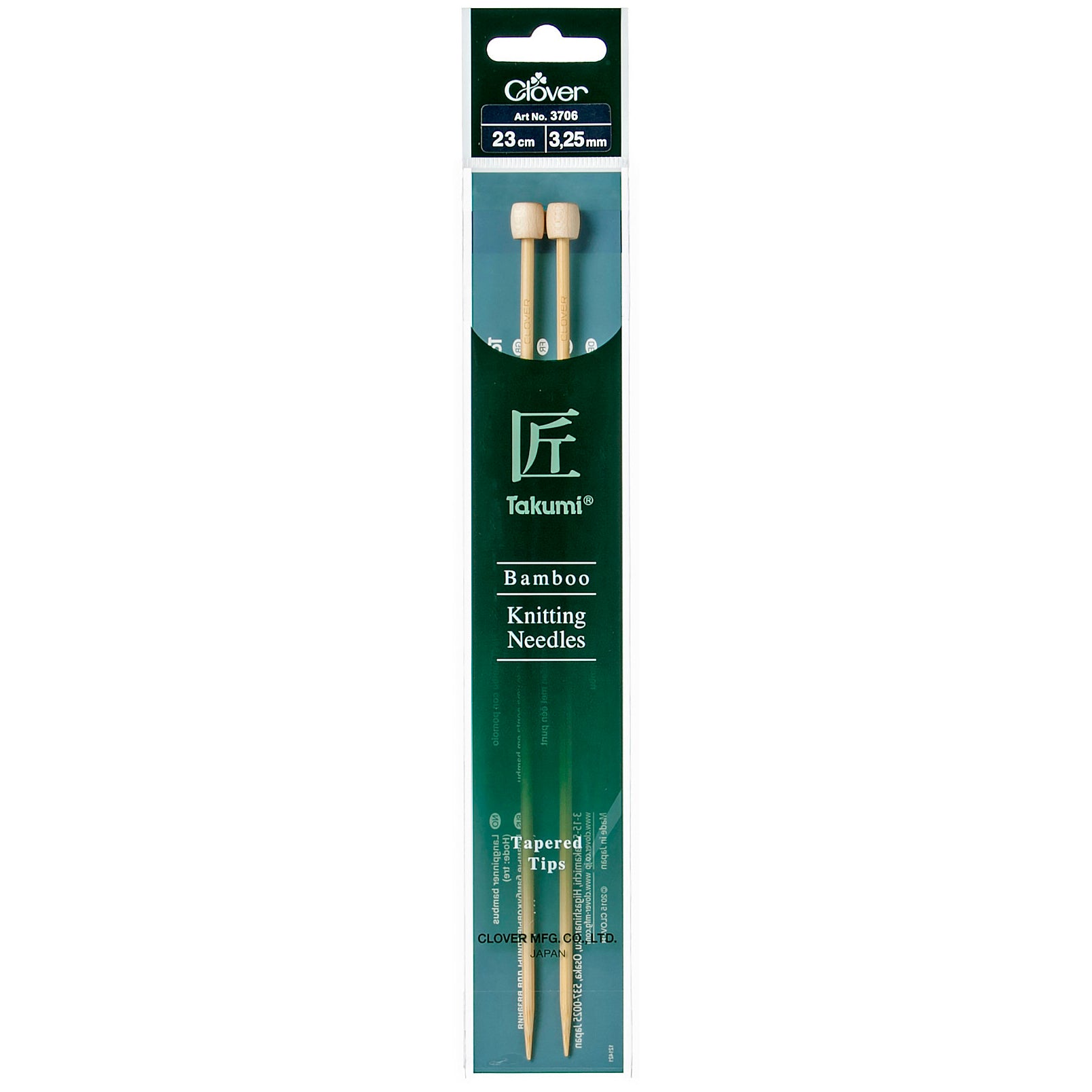 Clover Bamboo 3.25mm 23cm Knitting Needle