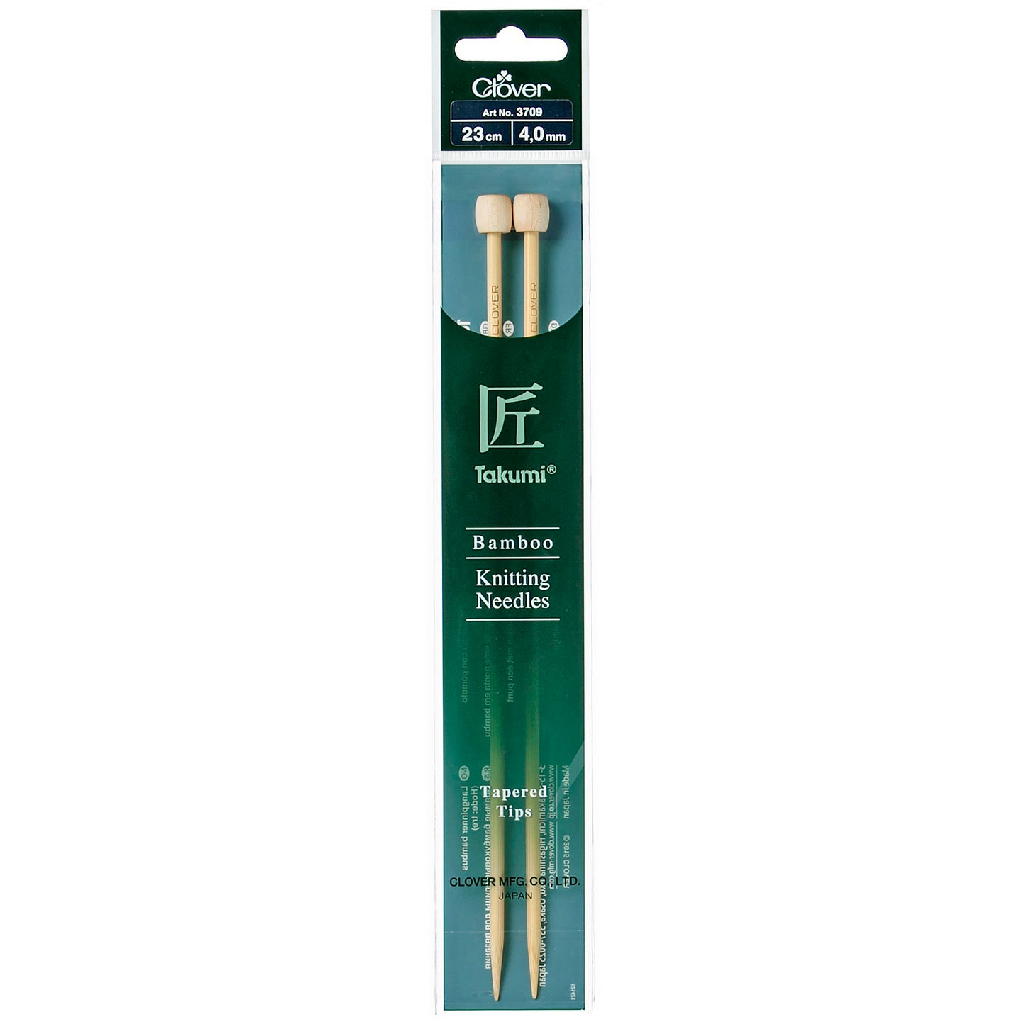 Clover Bamboo 4.00mm 23cm Knitting Needle