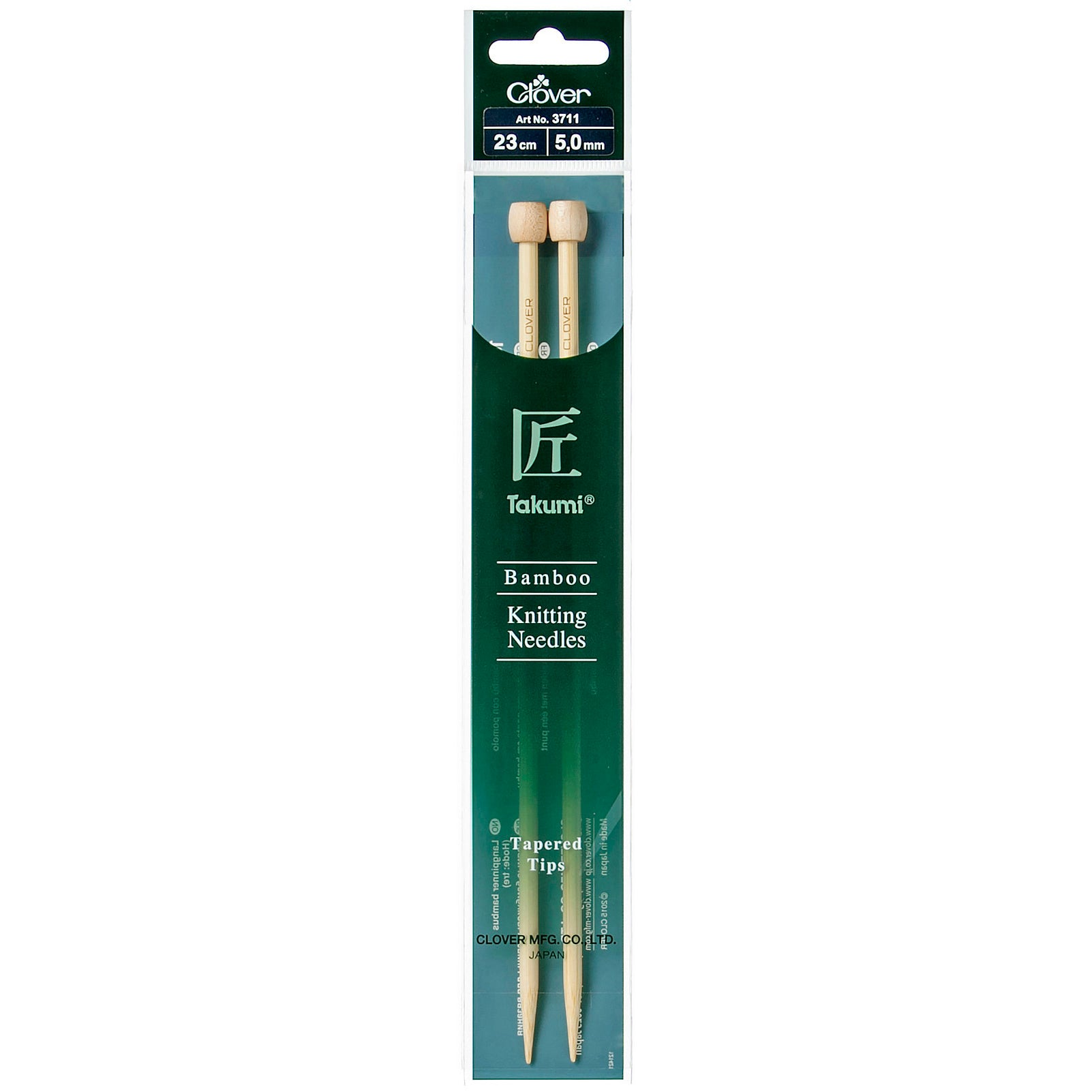 Clover Bamboo 5.00mm 23cm Knitting Needle