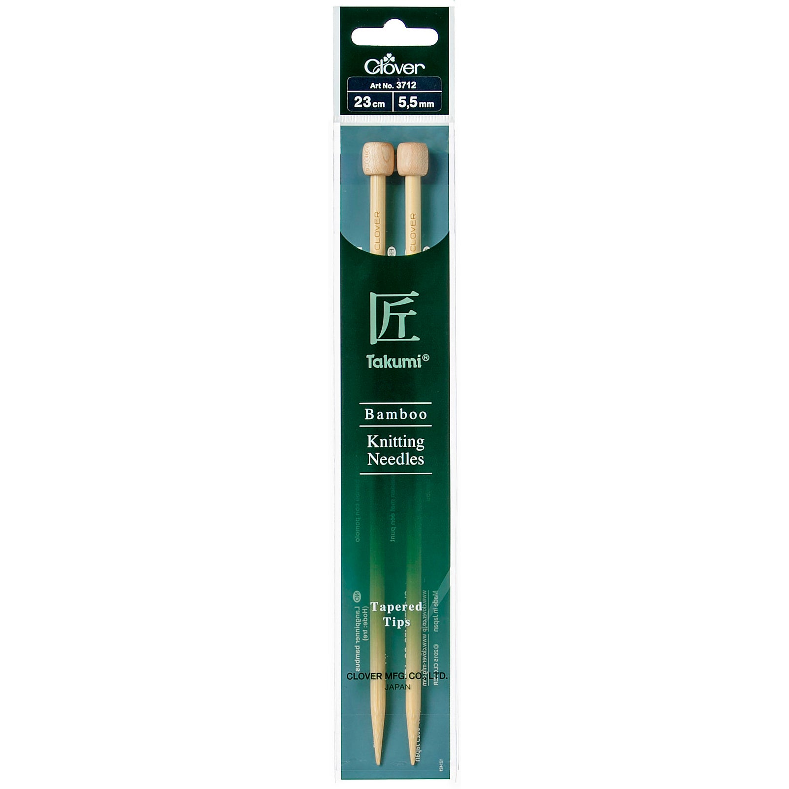 Clover Bamboo 5.50mm 23cm Knitting Needle