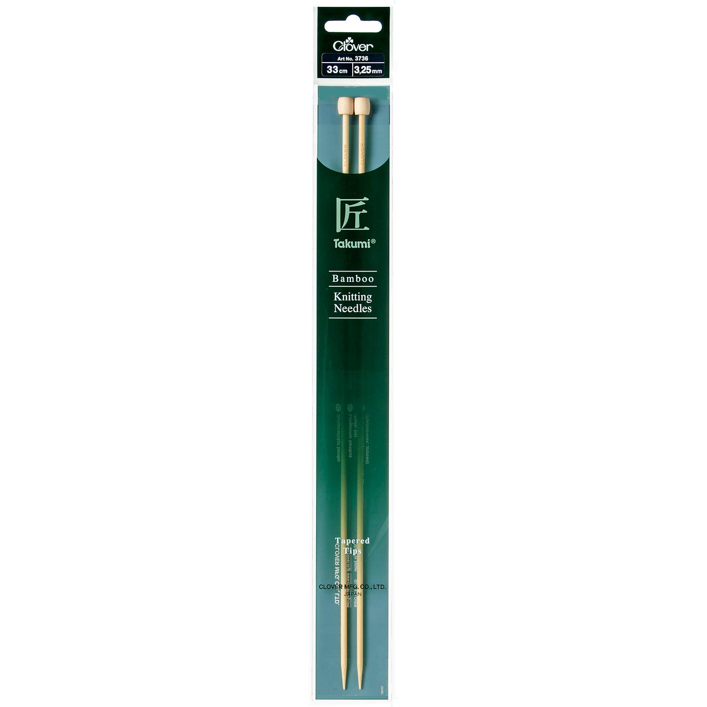 Clover Bamboo 3.25mm 33cm Knitting Needle