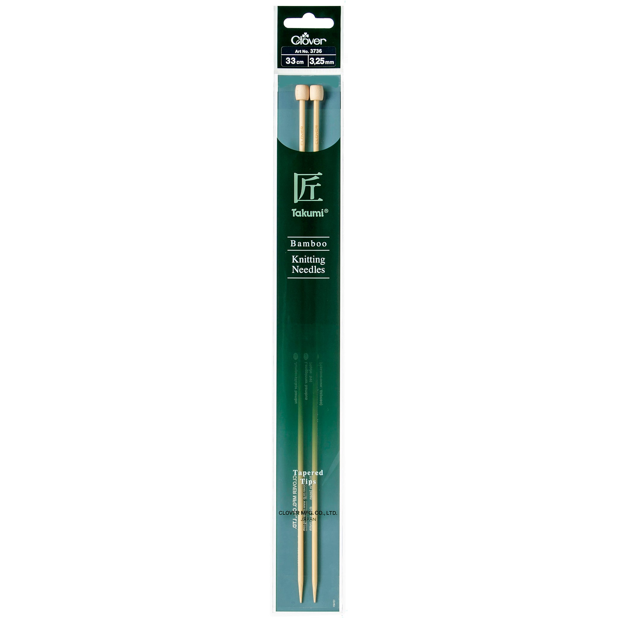 Clover Bamboo 3.25mm 33cm Knitting Needle