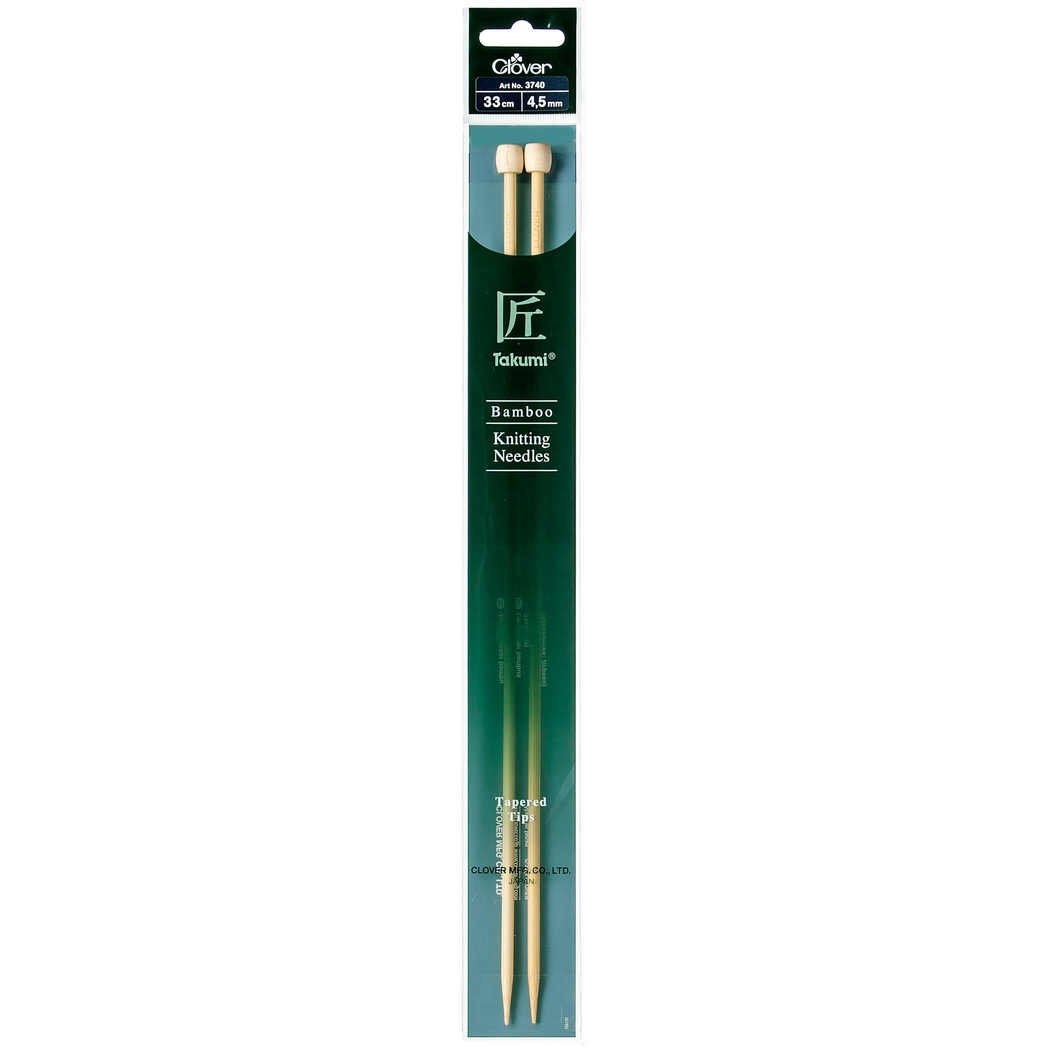 Clover Bamboo 4.50mm 33cm Knitting Needle