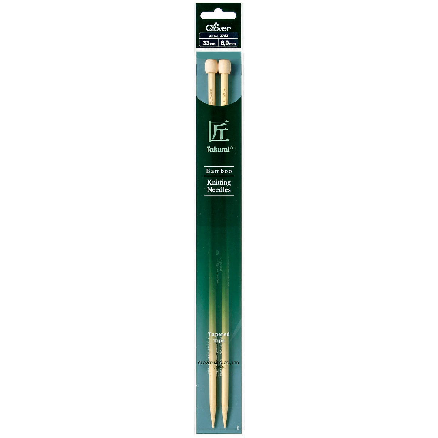 Clover Bamboo 6.00mm 33cm Knitting Needle