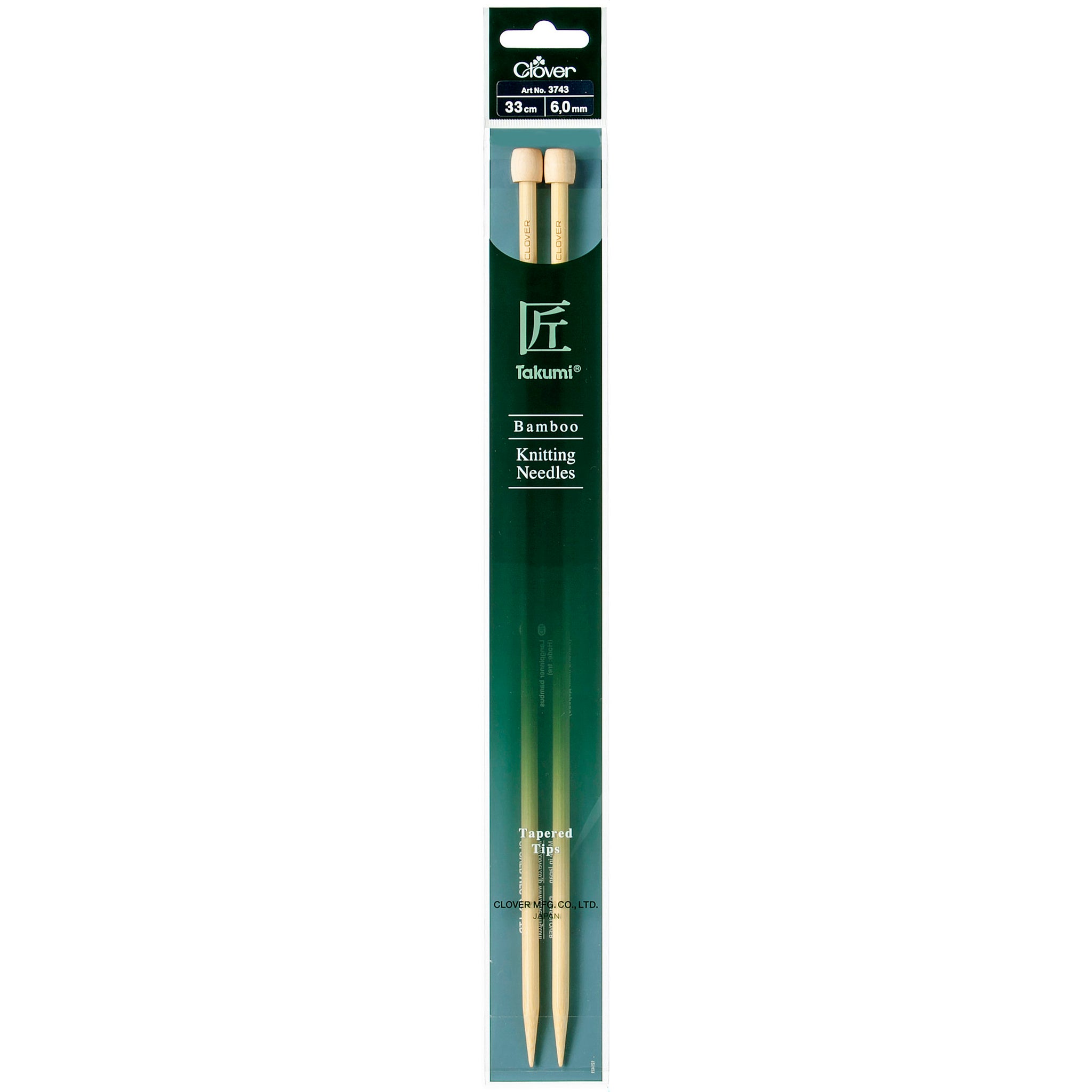 Clover Bamboo 6.00mm 33cm Knitting Needle