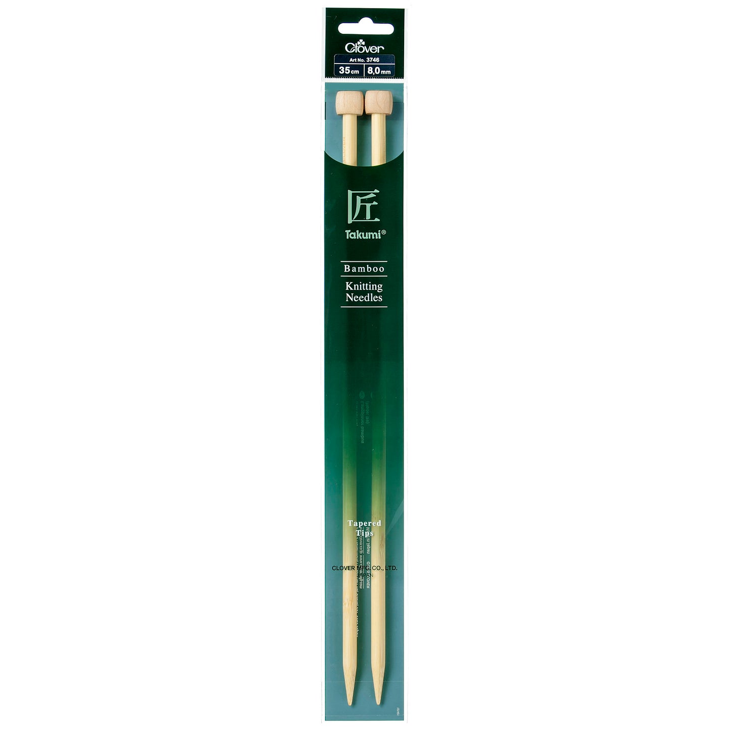Clover Bamboo 8.00mm 35cm Knitting Needle