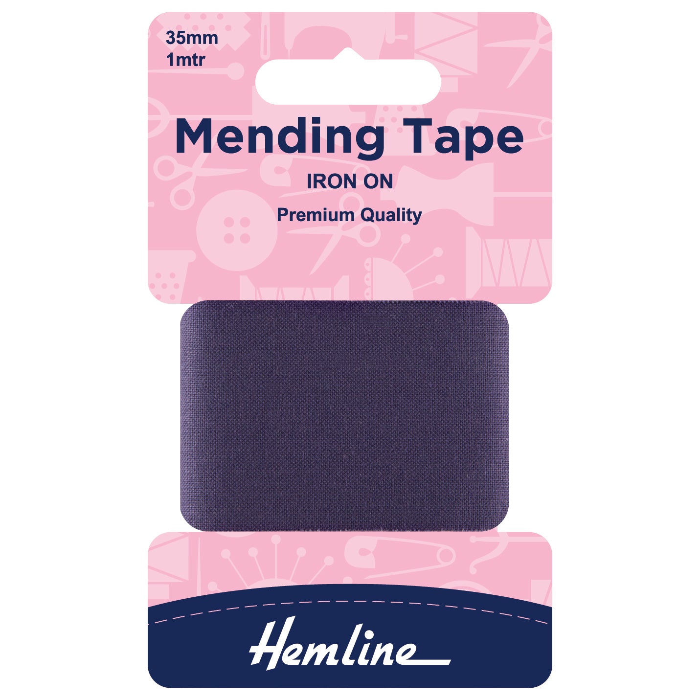 Iron-On Mending Tape Navy - 100cm x 35mm