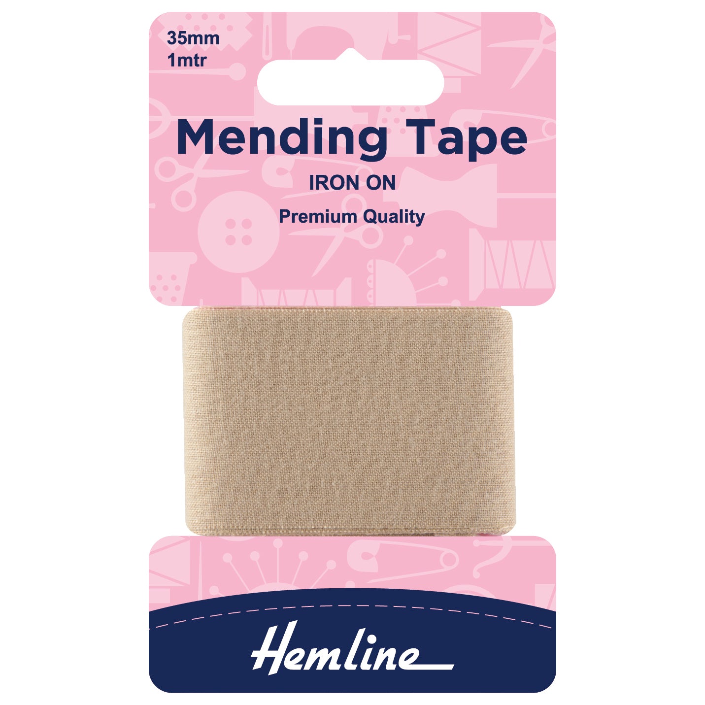 Iron-On Mending Tape Beige - 100cm x 35mm