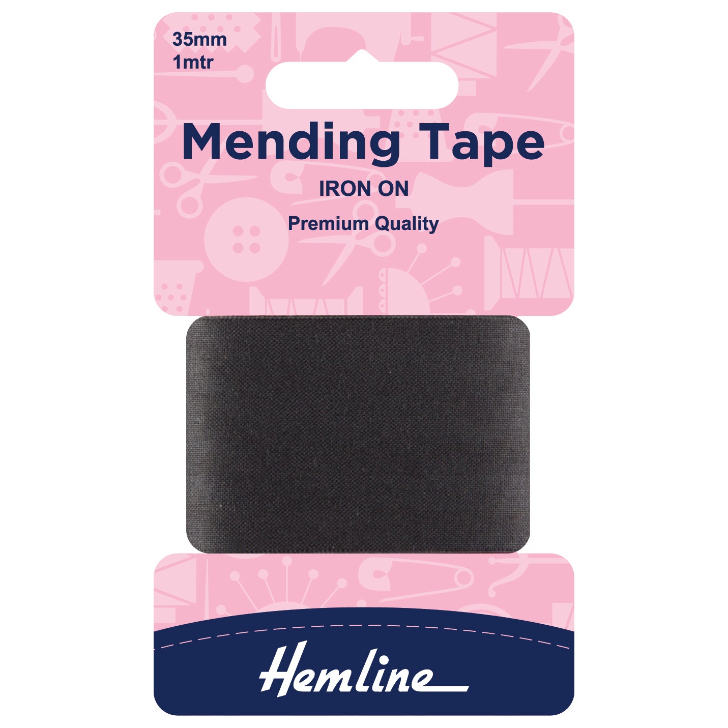 Iron-On Mending Tape Black - 100cm x 35mm