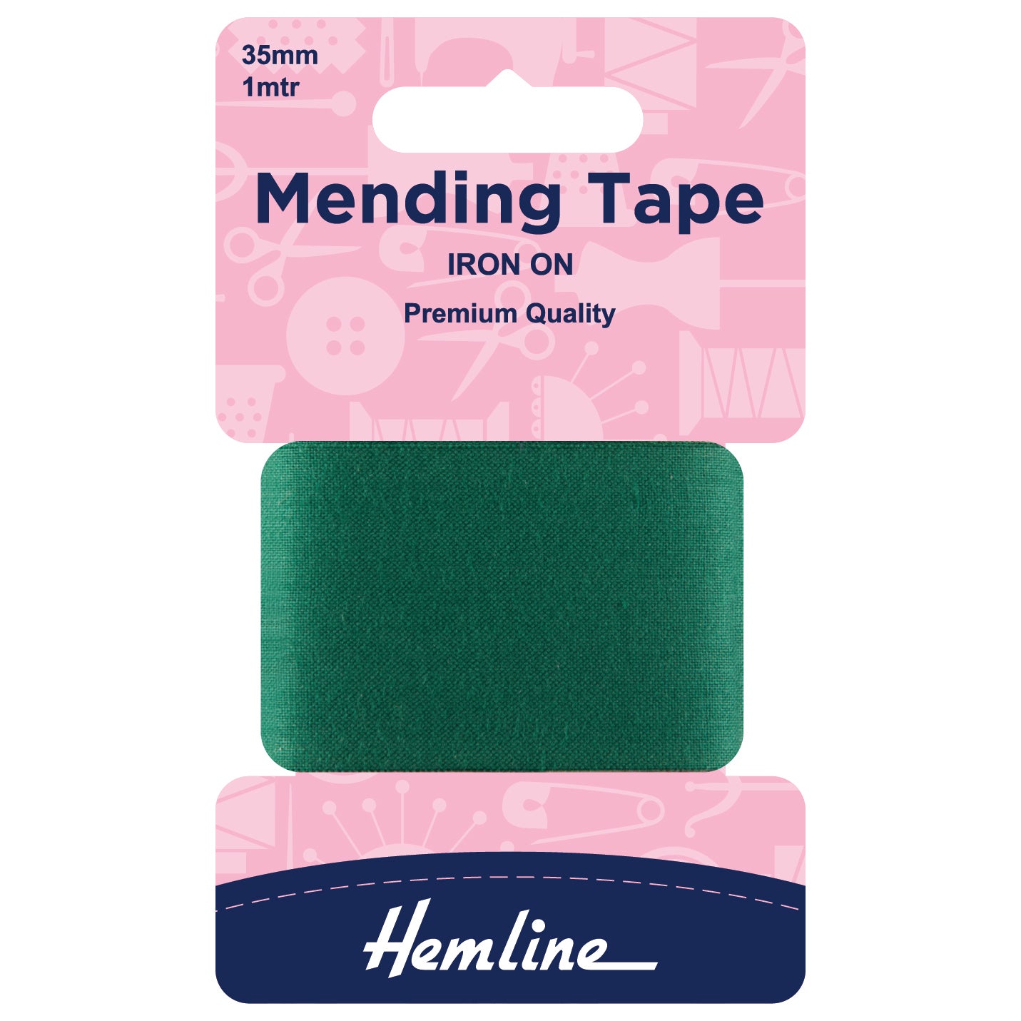 Iron-On Mending Tape Green - 100cm x 35mm