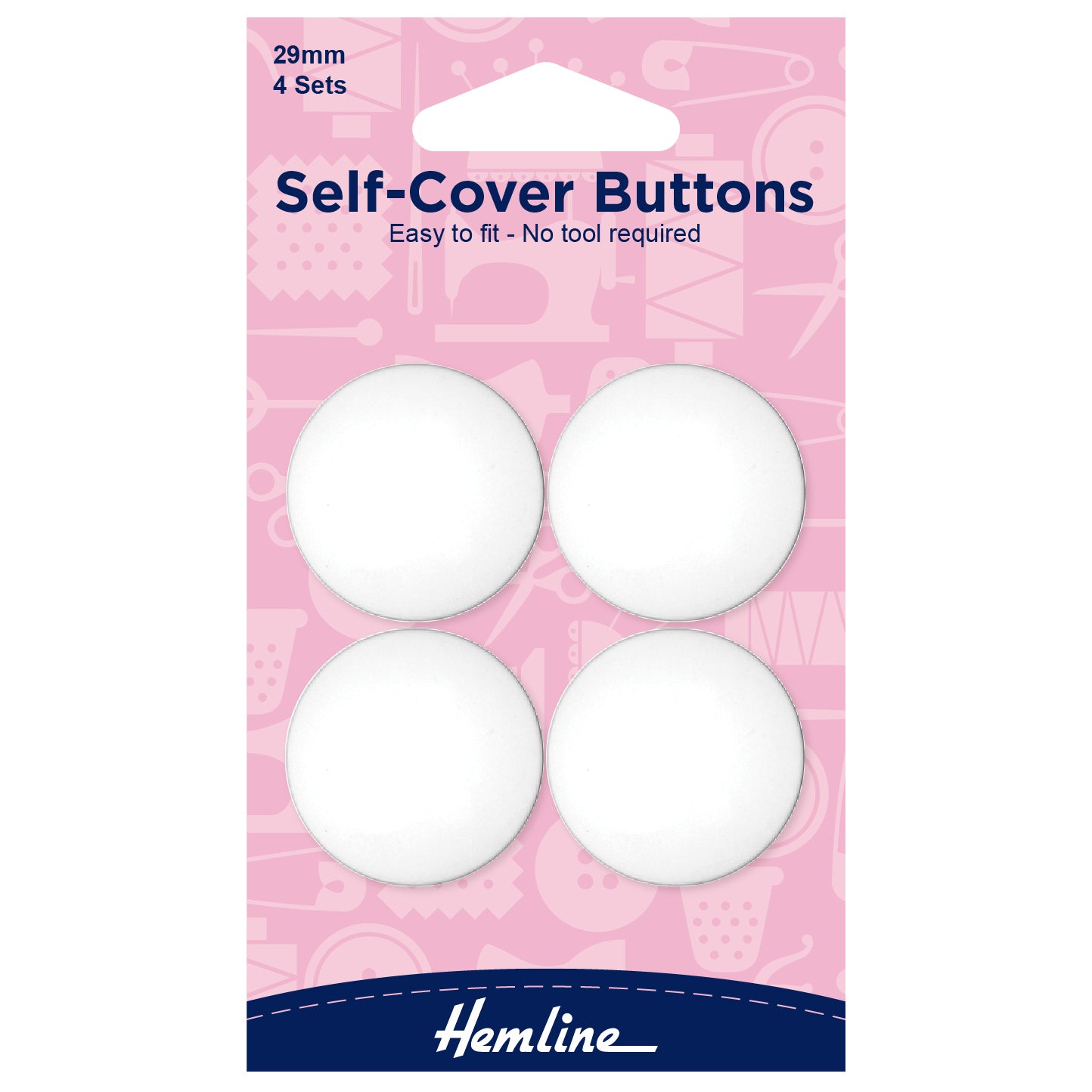 Self Cover Buttons 29mm Nylon 4 Sets
