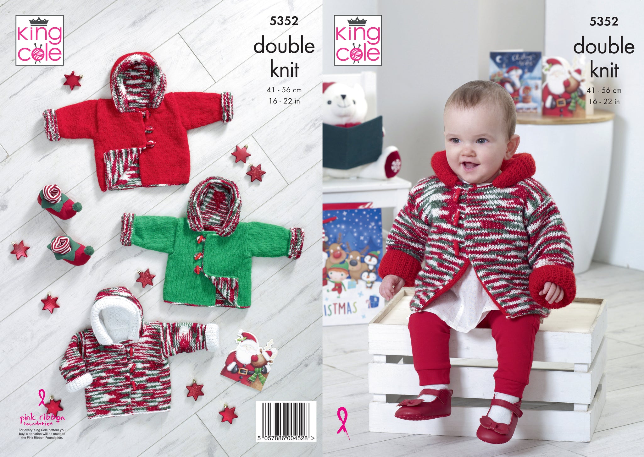 Reversible Duffle Coat Knitted In Glitz DK Knitting Pattern 5352