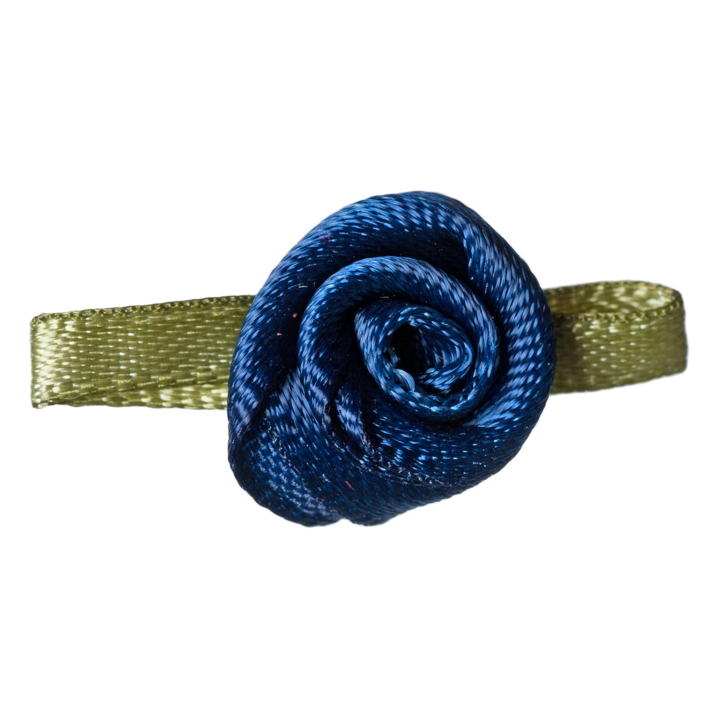 Small Navy Blue Rose with Green Leaves