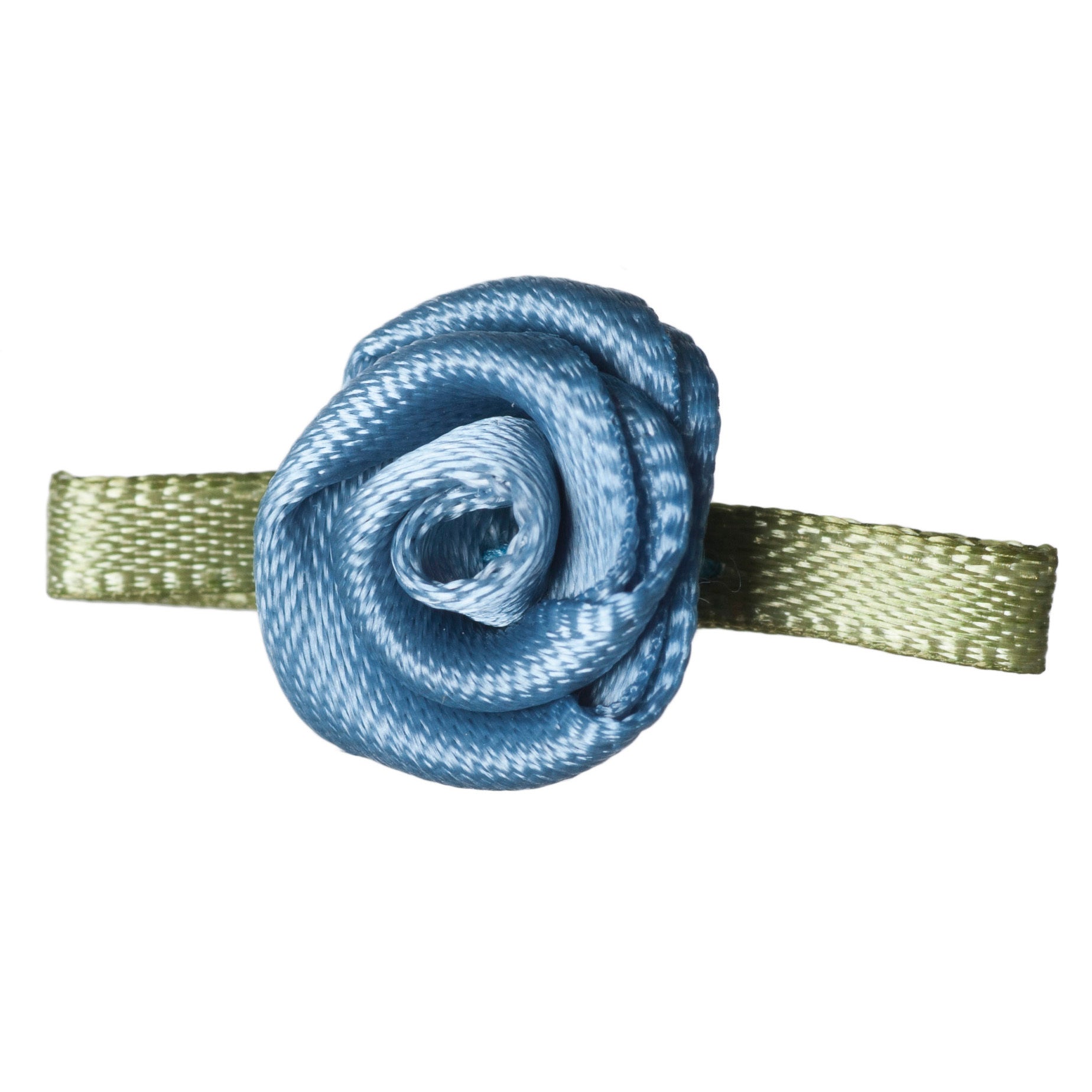 Small Antique Blue Rose with Green Leaves