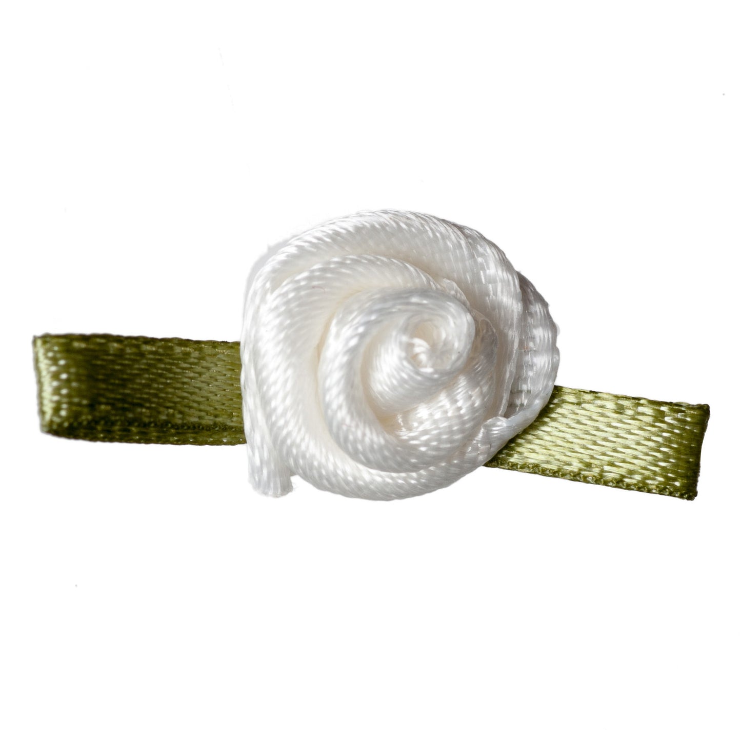 Small Antique White Rose with Green Leaves