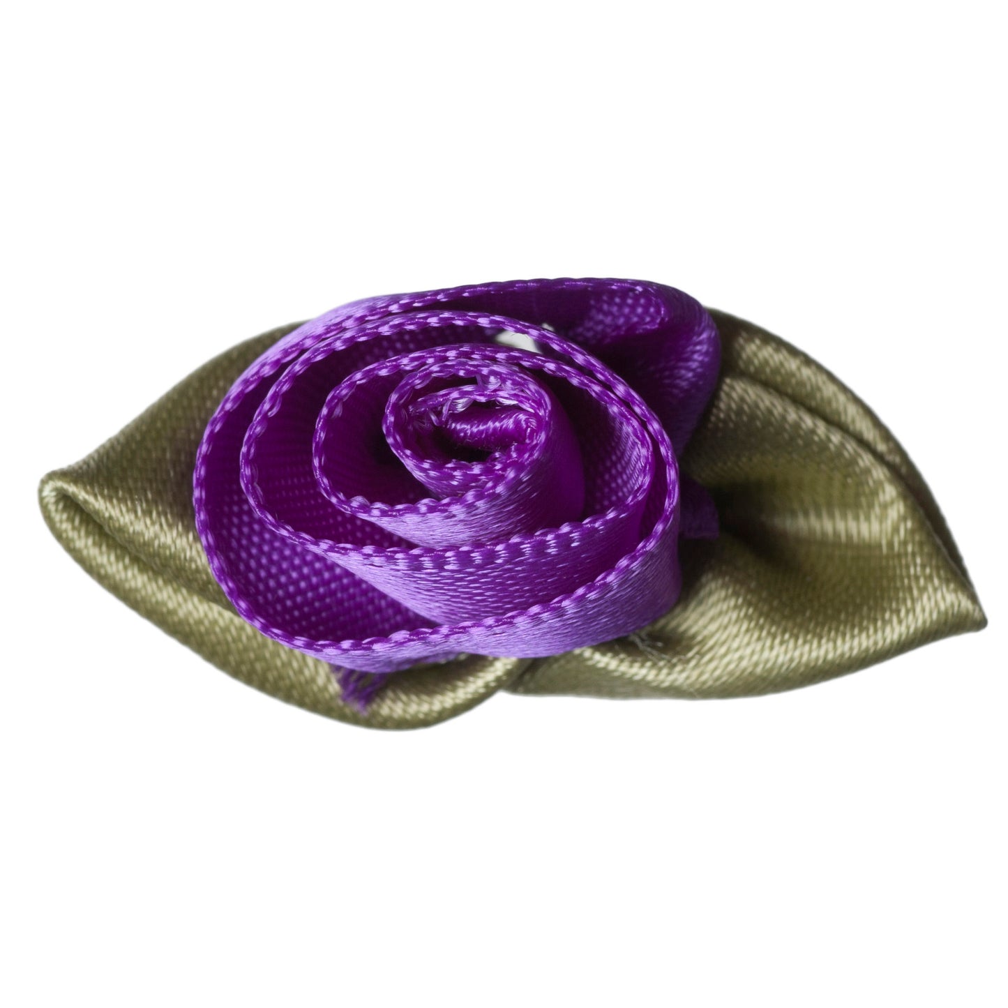 Large Purple Rose with Green Leaves