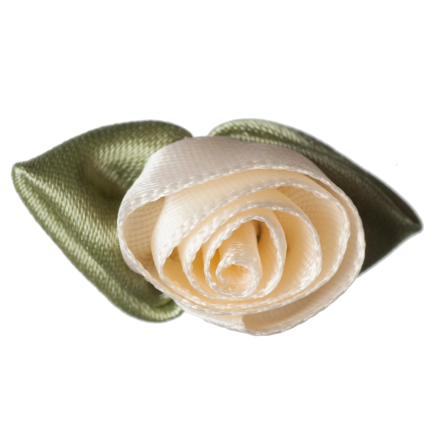 Large Cream Rose with Green Leaves
