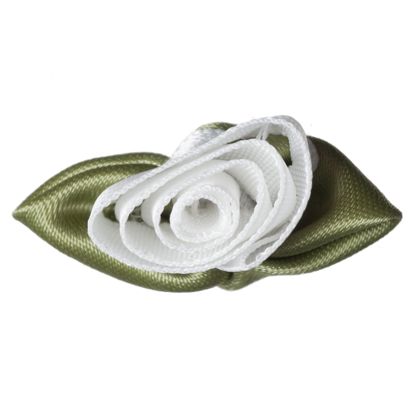 Large Antique White Rose with Green Leaves