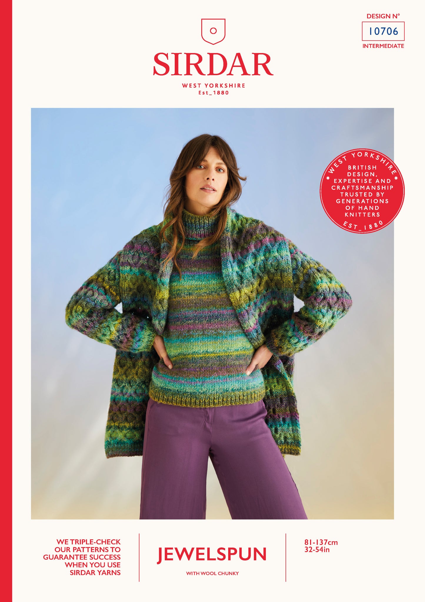Sirdar 10706 Sweater and Scarf in Jewelspun with Wool Chunky Booklet