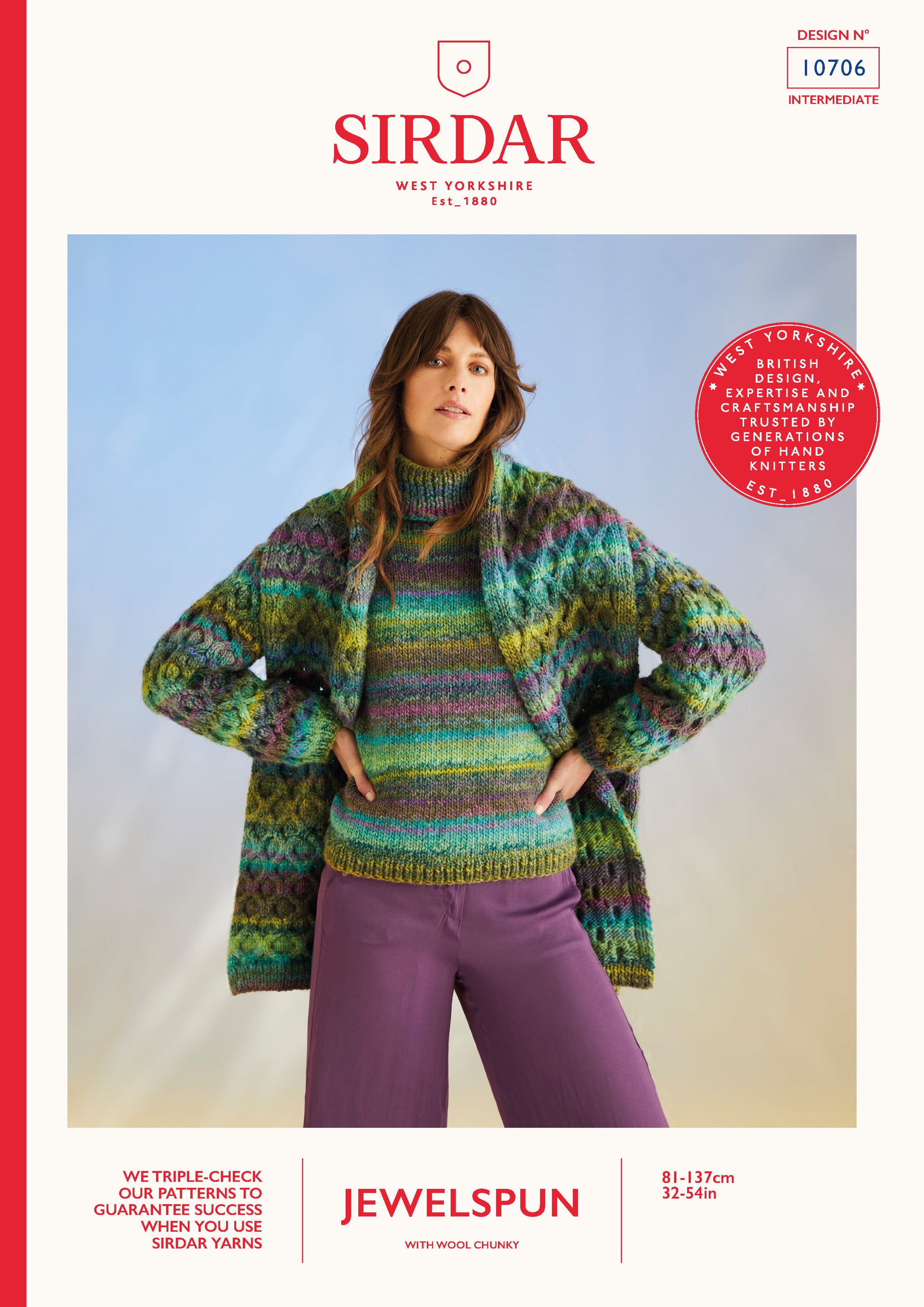 Sirdar 10706 Sweater and Scarf in Jewelspun with Wool Chunky Booklet