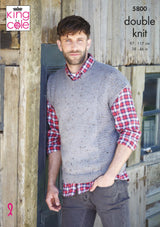 King Cole 5800 Mens Waistcoat and Tank in Homespun DK Leaflet