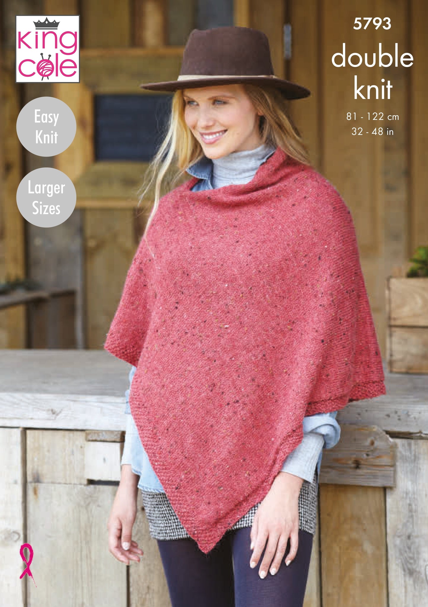 King Cole 5793 Ladies Ponchos in Homespun DK Pattern