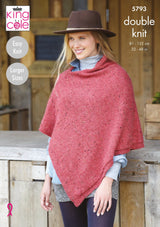 King Cole 5793 Ladies Ponchos in Homespun DK Leaflet