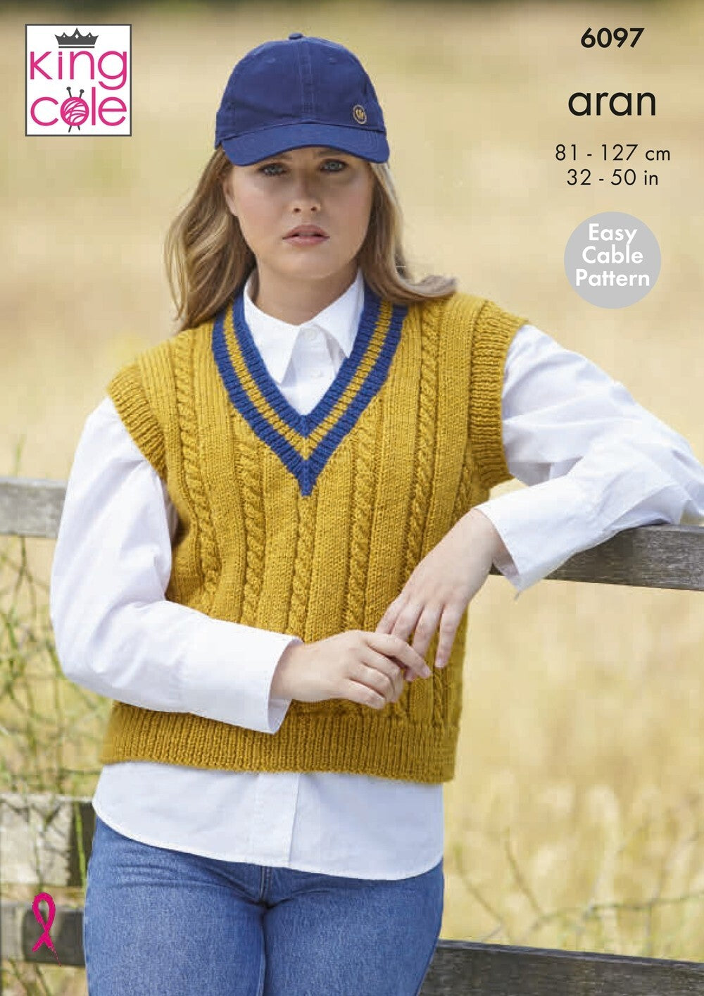 King Cole 6097 Sweater and Tank in Fashion Aran Pattern