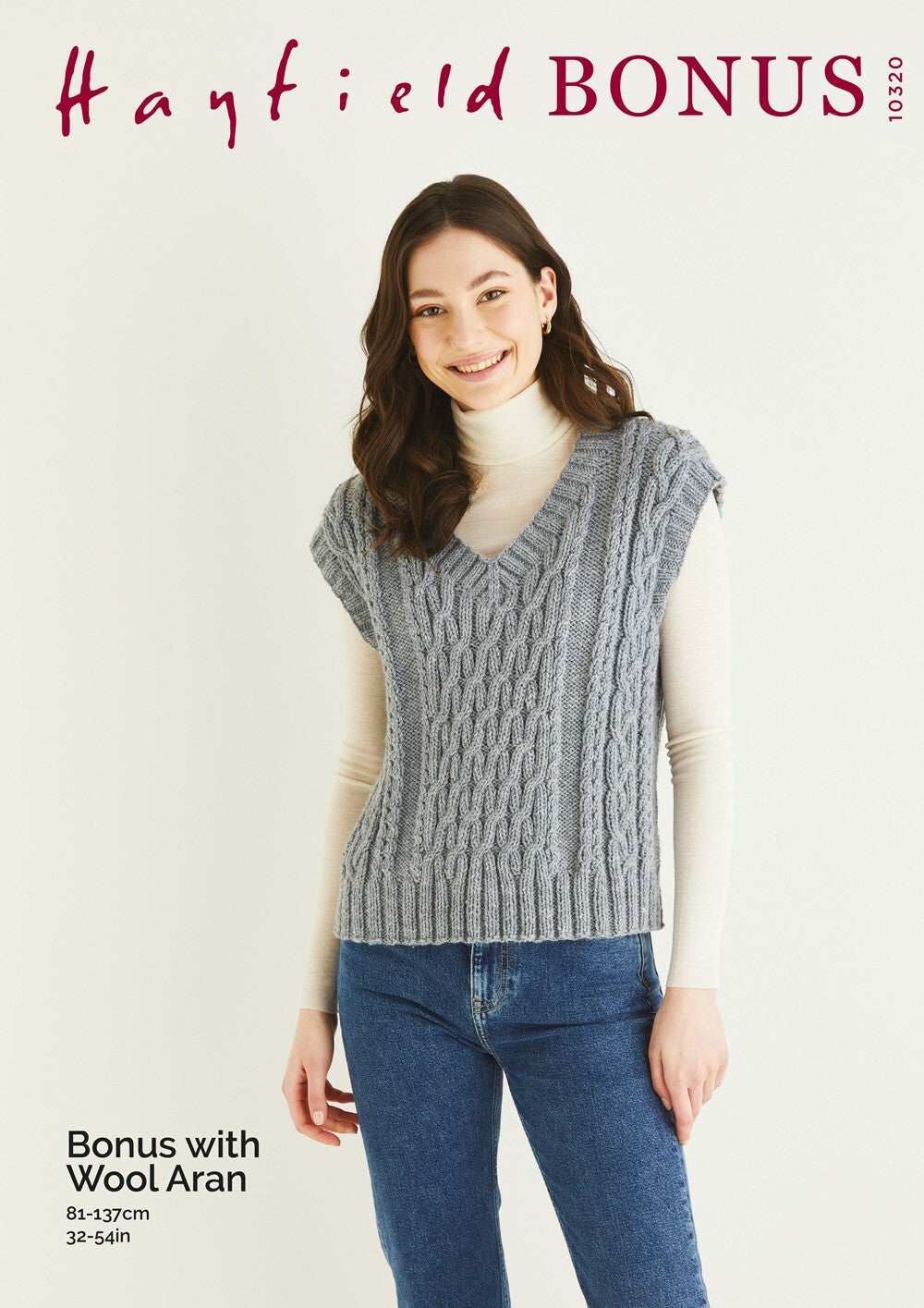 Hayfield 10320 Vest in Hayfield Bonus Aran with Wool Knitting Pattern
