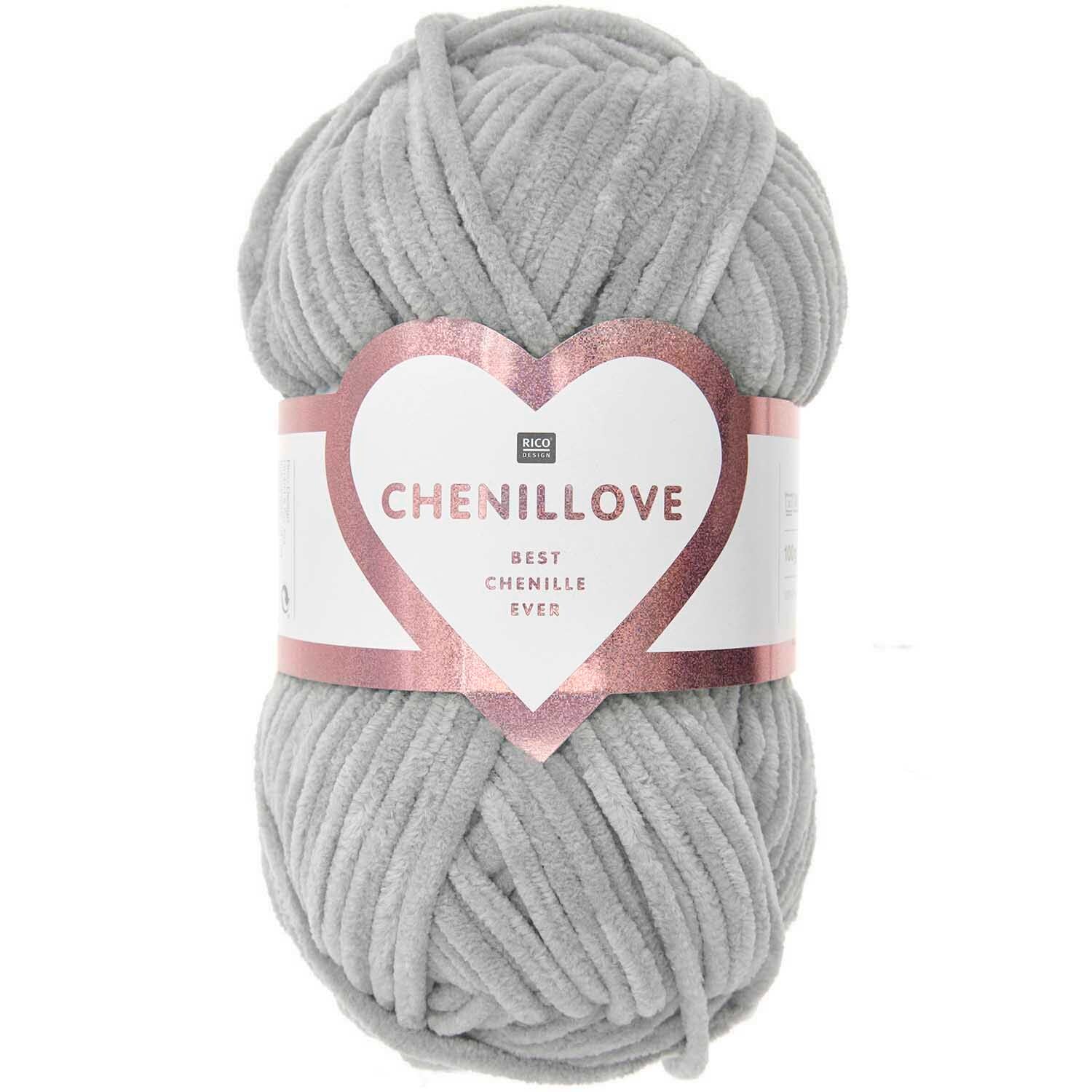 Rico Creative Chenillove Best Chenille Ever Grey 013 Knitting and Crochet Yarn