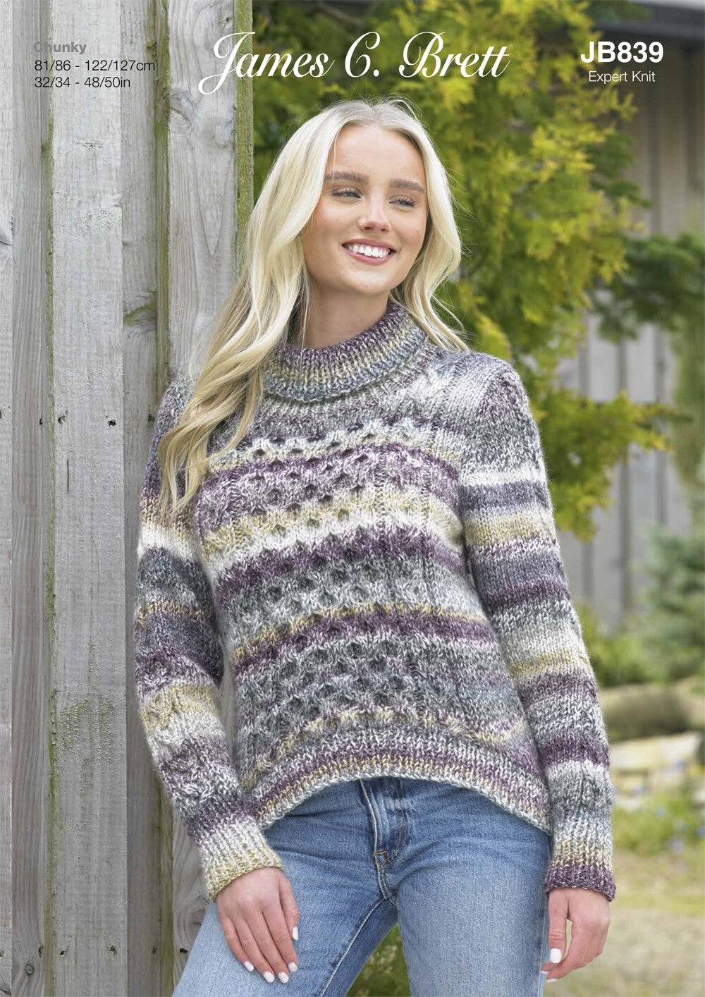 James C Brett JB839 Sweater in Marble Chunky Pattern