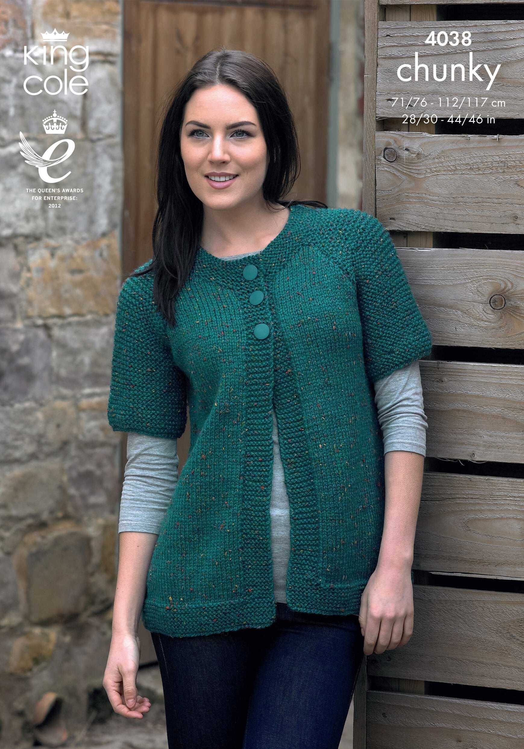King Cole 4038 Ladies Cardigan and Sweater Knitting Pattern