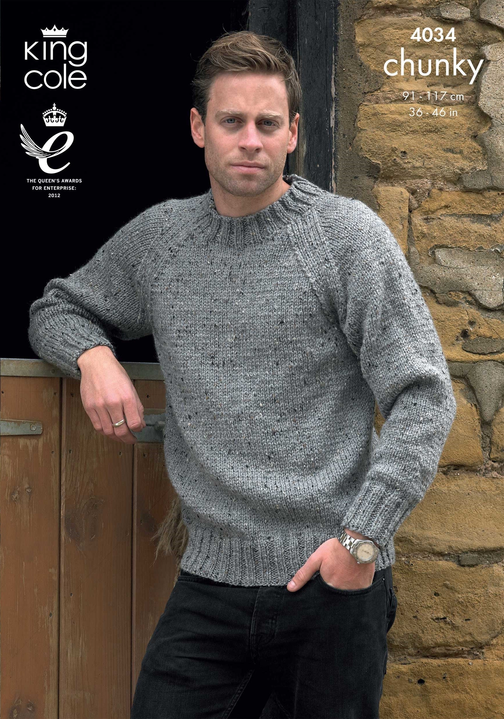 King Cole 4034 Mens Sweater and Cardigan Pattern
