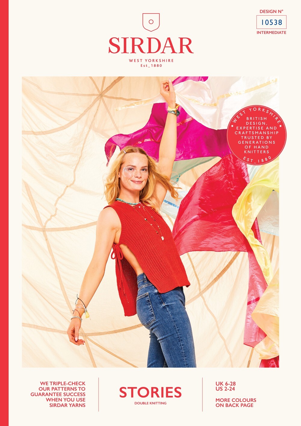 Sirdar Knitting Pattern 10538 Women Top in Stories DK