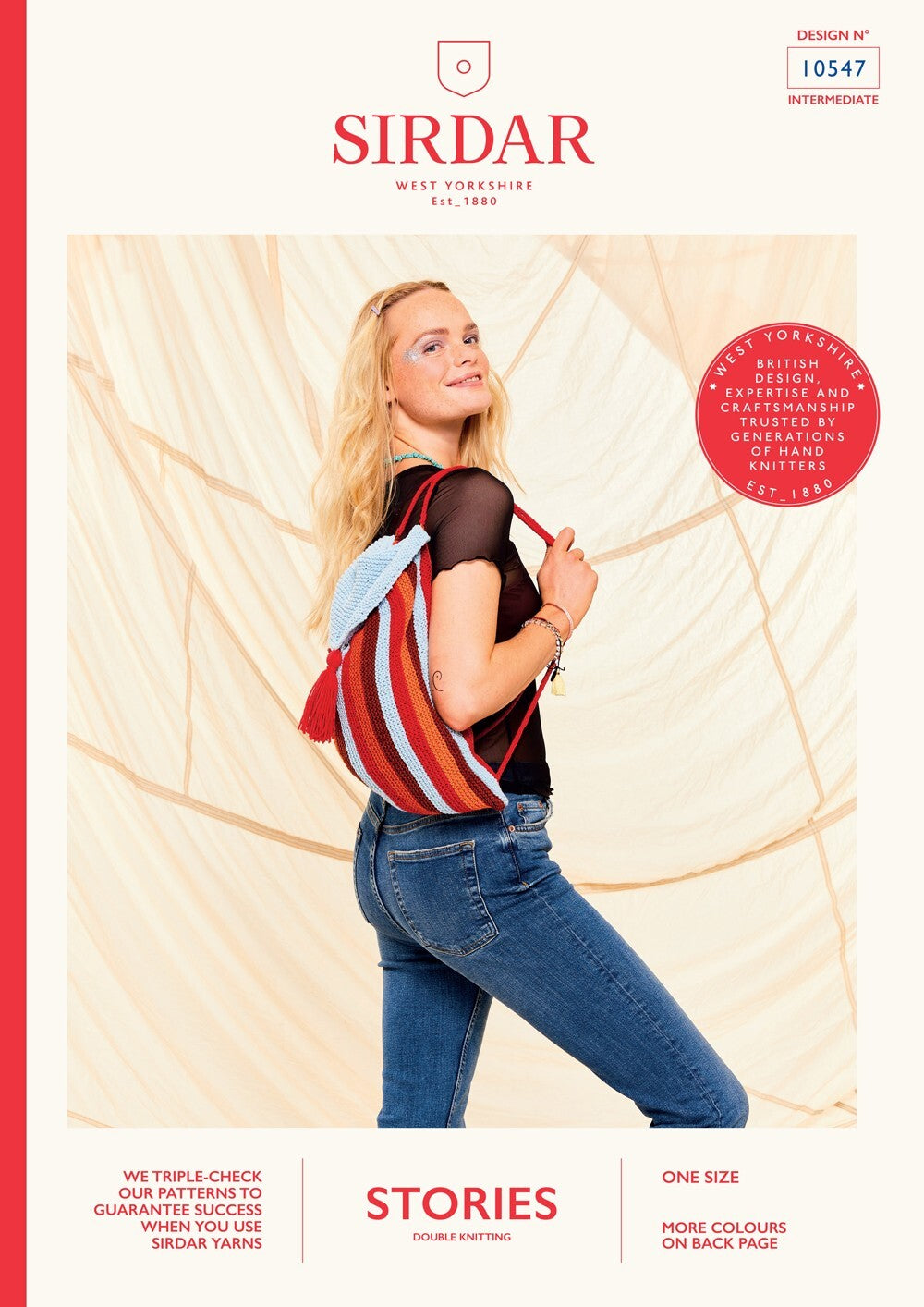 Sirdar Knitting Pattern 10547 Women Knitted Rucksack in Stories DK