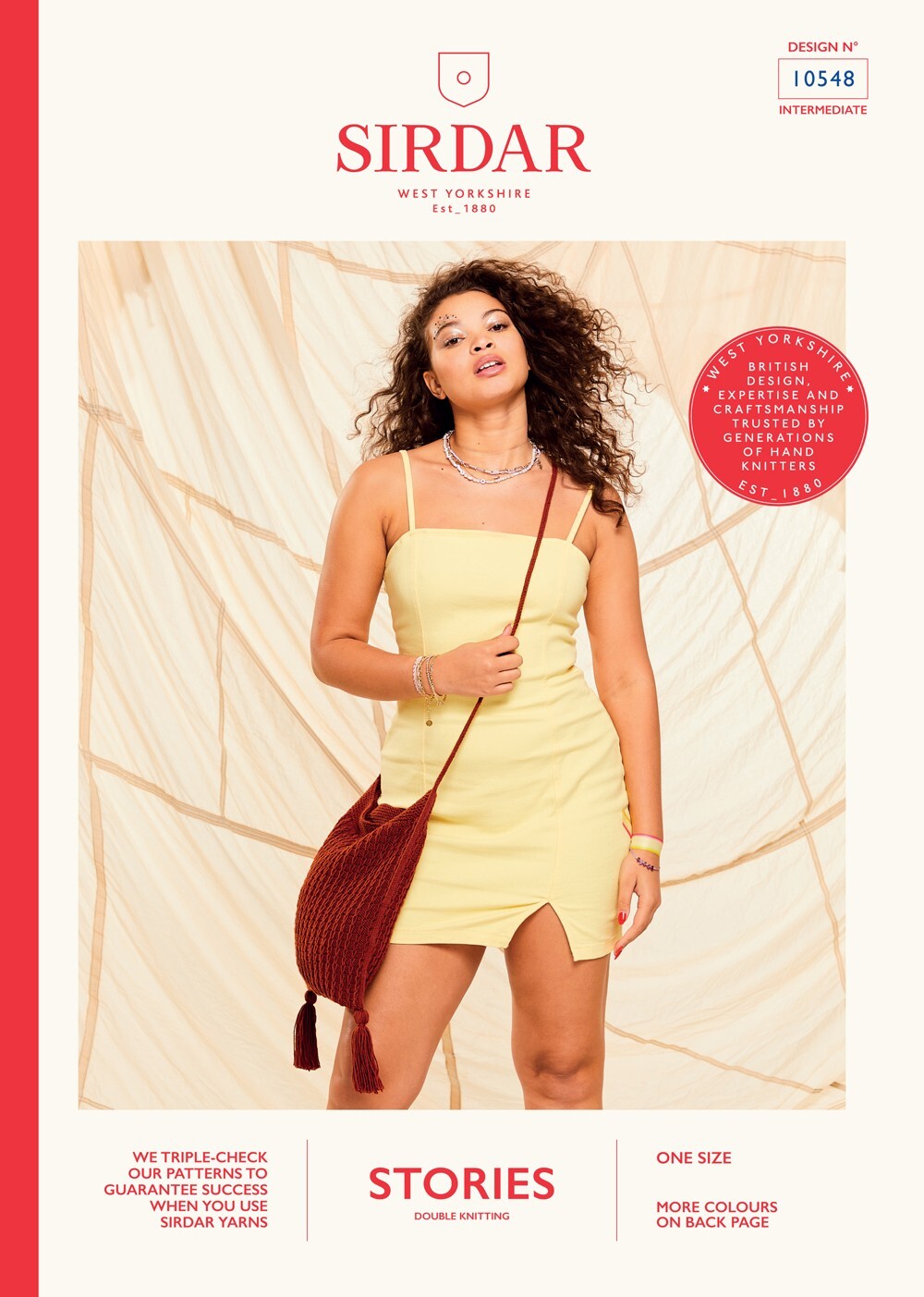 Sirdar Knitting Pattern 10548 Knitted Bag in Stories DK