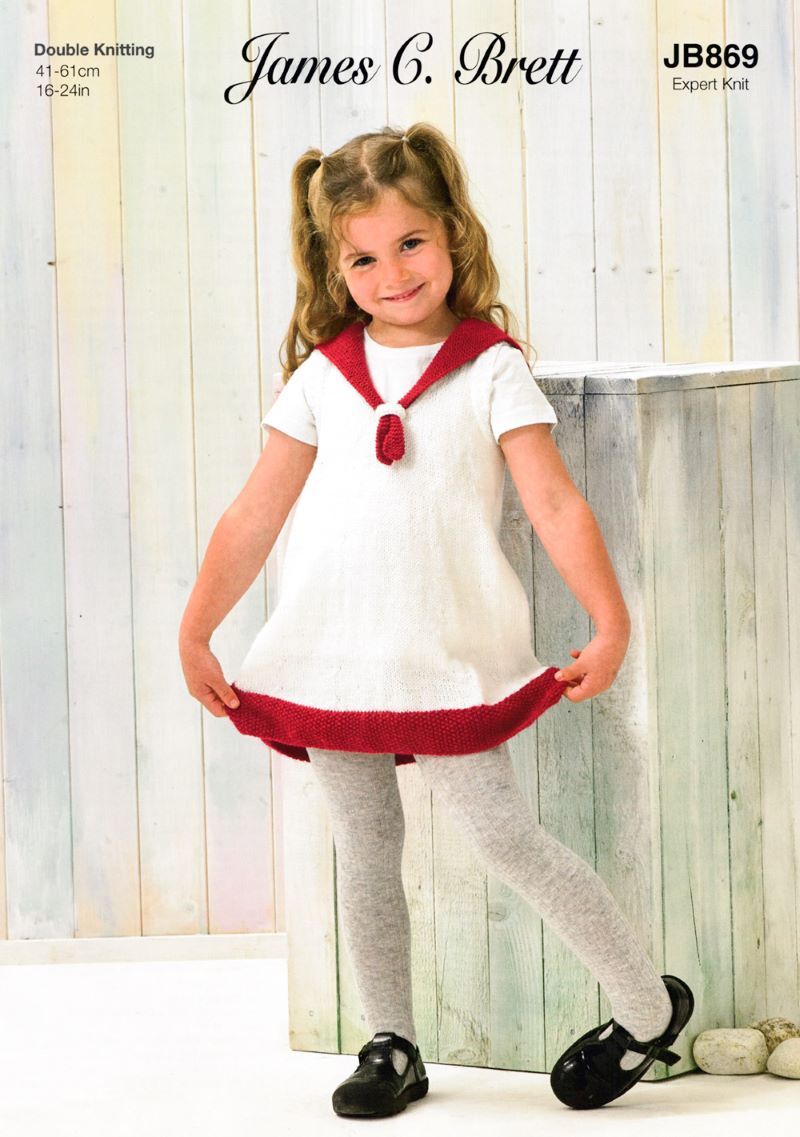 James C Brett JB869 Sleeveless Sailor Dress 41cm -61cm